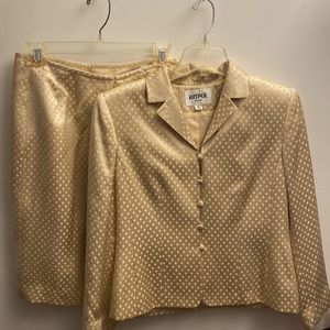 Vintage Light Gold Blazer and Skirt Suit Set